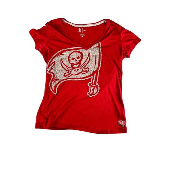 Nike NFL Team Apparel Tampa Bay Buccaneers Women's V-Neck T-Shirt Red XL - Picture 1 of 8